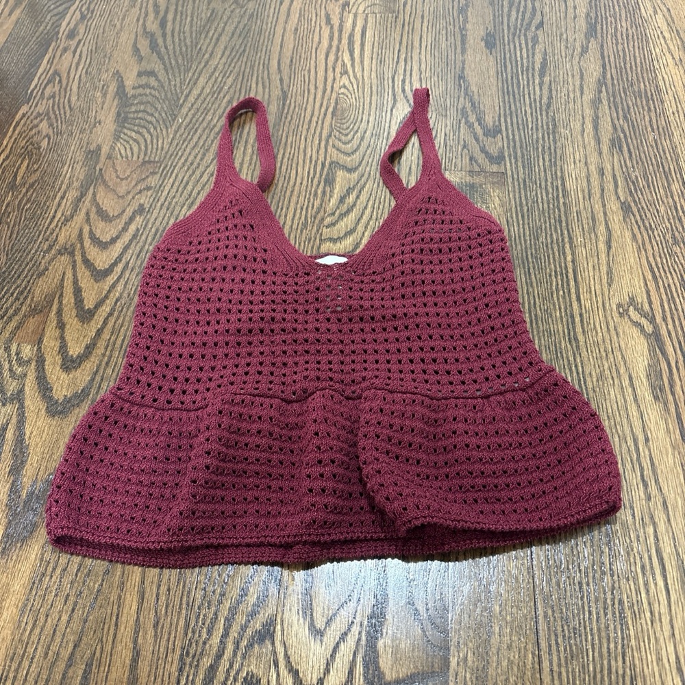 H&M Burgundy Knit Tank Top